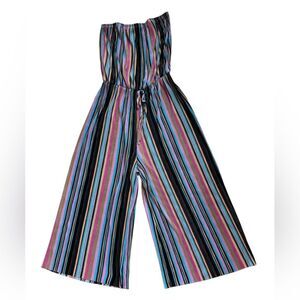 Blue Blush Women's Wide Leg Striped Jumpsuit Size Medium